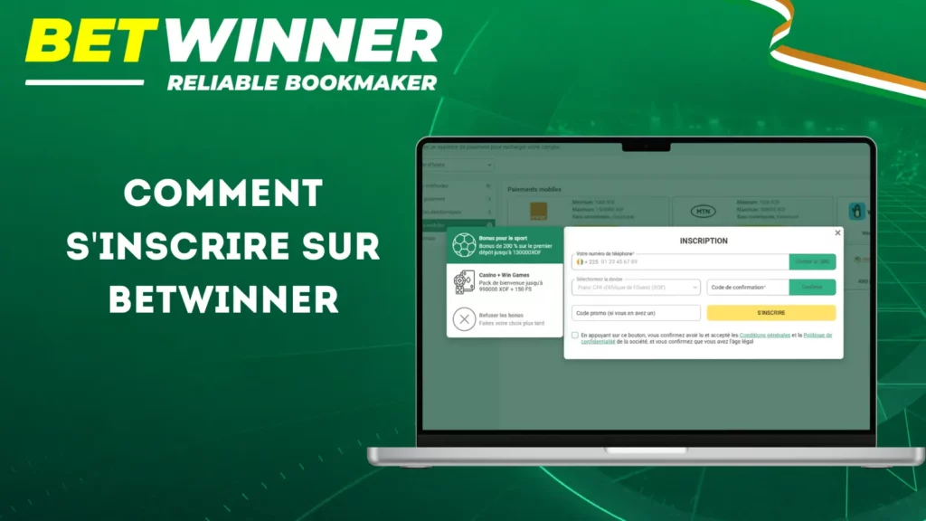Comment s'inscrire sur Betwinner