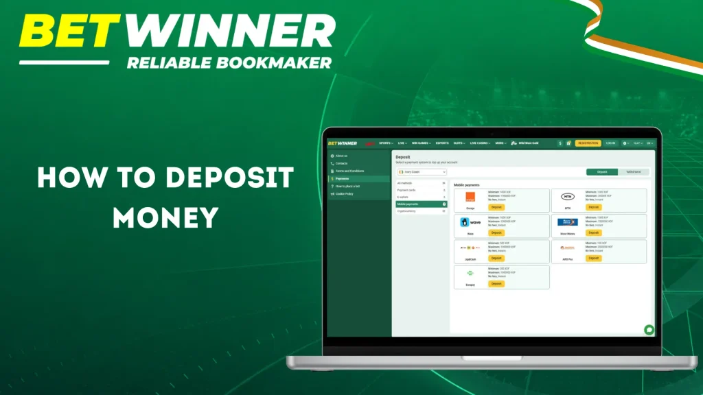Deposit Money Betwinner Account