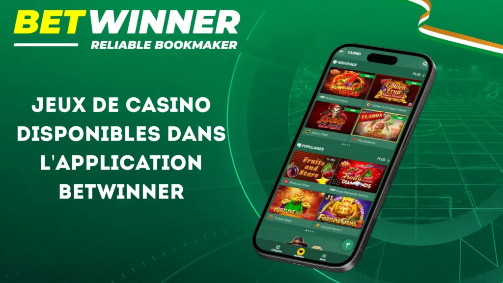 Jeux de casino disponibles dans l'application Betwinner