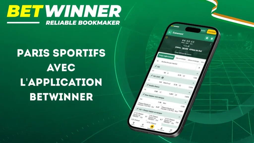Paris sportifs avec l'application Betwinner