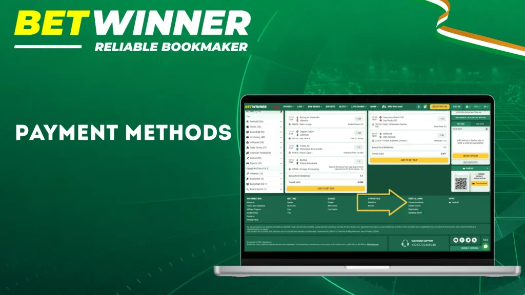 Betwinner Payment Options