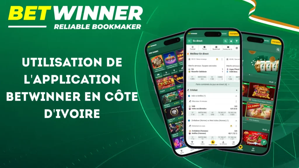 Utilisation de l'application Betwinner en Côte d'Ivoire